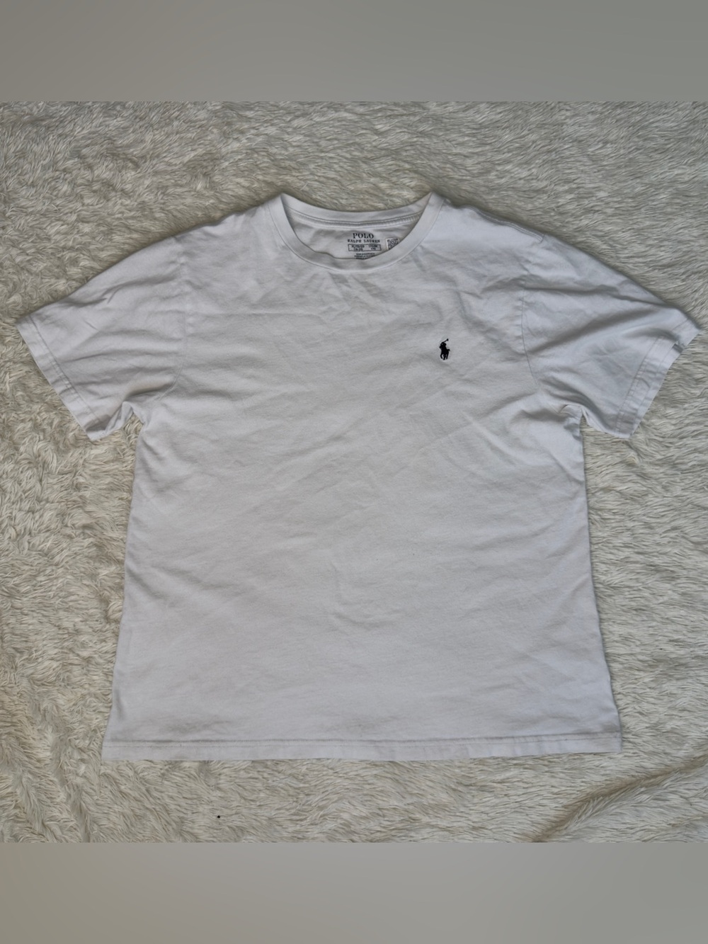 Polo by Ralph Lauren White Crewneck Tee with Navy Pony Logo